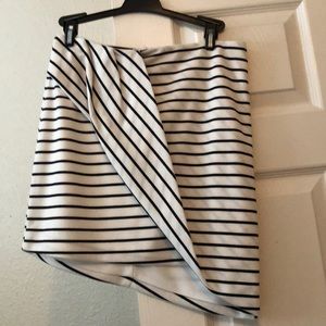 White and black mini skirt